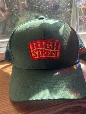 Green Trucker Cap with Red/Yellow HIGH STREET Patch